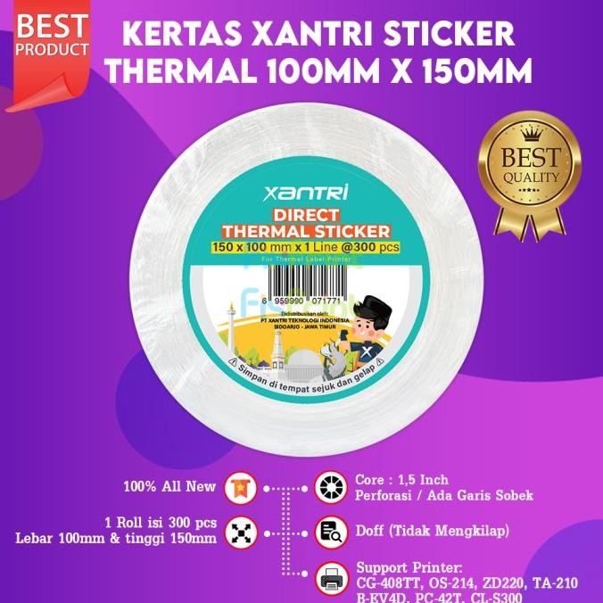 

Sale Kertas Thermal 100Mm X 150Mm, Label Barcode Direct Resi 1 Roll Isi 300