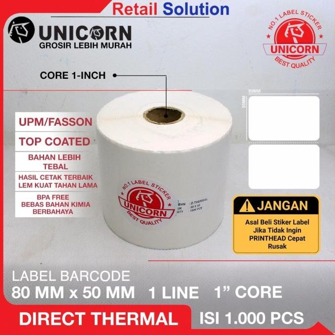 

Sale Label Stiker Resi Thermal 80X50 Mm / 80 X 50 Mm / 80X50Mm Isi 1000