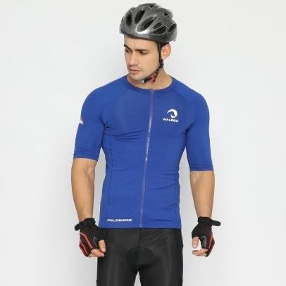

BLUE- BAJU BASELAYER JERSEY ROUND FULL ZIPPER BLUE SEPEDA GOWES