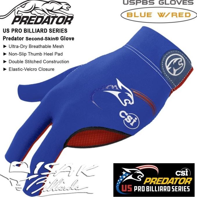 

BLUE- PREDATOR GLOVE SS CSI BLUE - USPBS SARUNG TANGAN BILLIARD SECOND SKIN