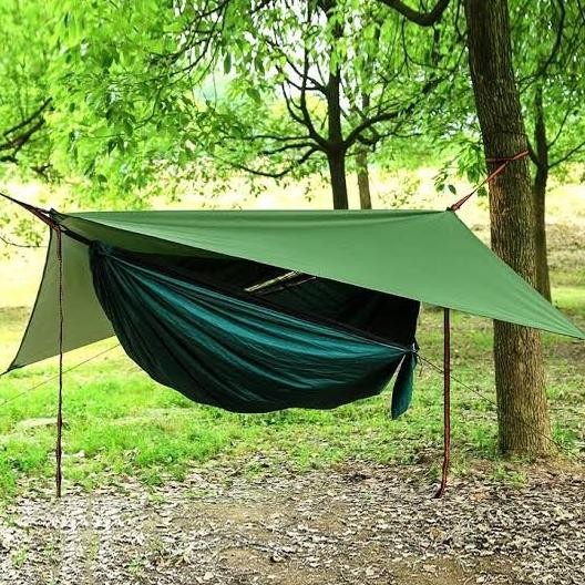 Paket Hammock Tent Ayunan Gantung Camping + Flysheet Waterproof Tebal 1412