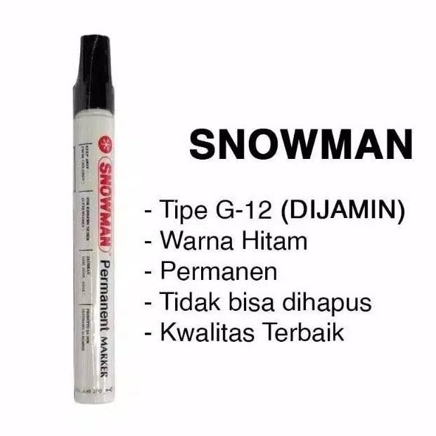 

Terlaris Spidol Snowman Permanent Marker G-12 Harga 1 Pcs Hitam