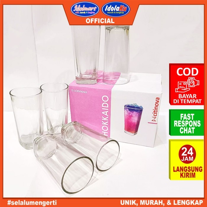 IDOLMART GELAS CITINOVA HOKAIDO ISI 6 PCS / GELAS SET ISI 6
