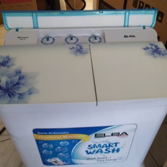 Mesin Cuci Elba EWS-1238 12kg Mesin Pengering Pakaian Dua Tabung dengan Teknologi Italia