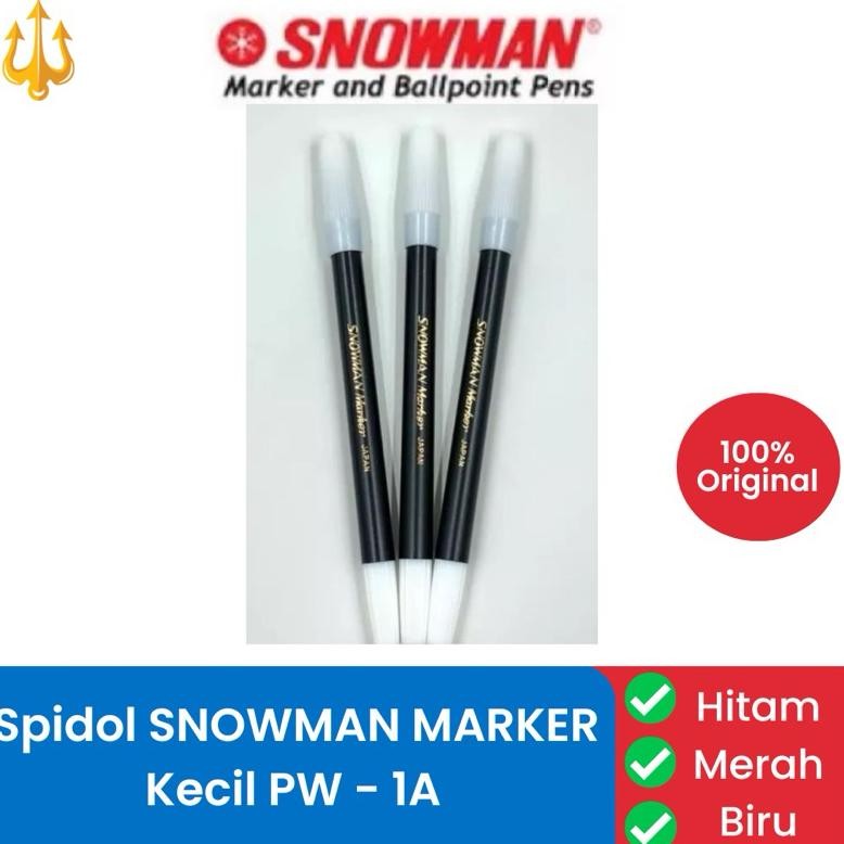 

Promo [Harga 1 Lusin] Spidol Kecil Snowman Pw-1A Hitam Biru Merah