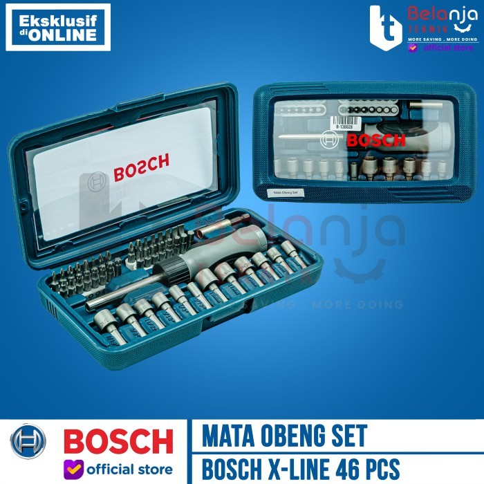 Ready Stock Bosch Screwdriver Set X-Line 46 Pcs Mata Obeng Sock Kunci Shock Set