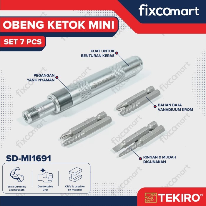 Termurah Tekiro Obeng Ketok Set 7 Pcs Mini / Tekiro Obeng Ketok Mini Set