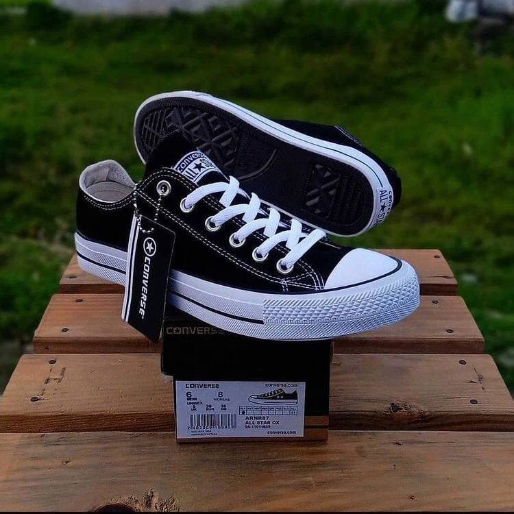 Sepatu Sekolah Sepatu Sneaker converse allstar low black white Sepatu NB Tali Putih Sekolah Pria