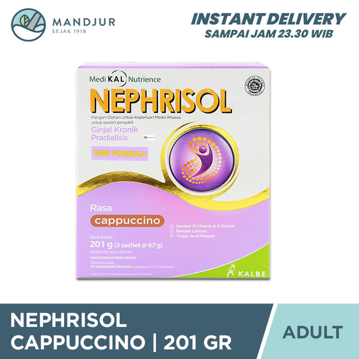Nephrisol Cappucino 201 Gram - Susu Khusus Pasien Ginjal Predialisis