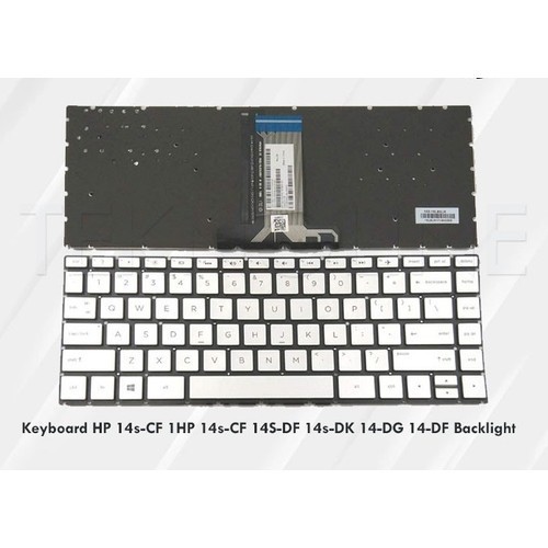 Keyboard hp 14-cf 14s-cf 14-dk 14s-dk 14-df 14-dg silver backlight