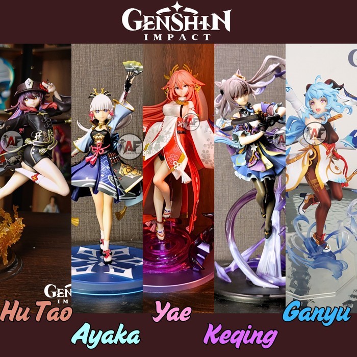 Statue Genshin Impact Ayaka Kamisato , Ganyu , Keqing, Hutao, Yae Miko Design Recast