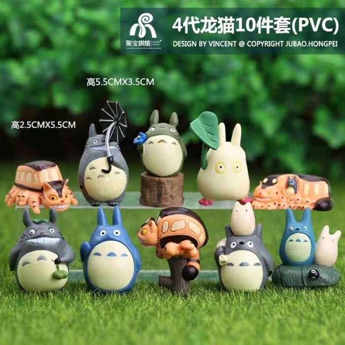 PAJANGAN FIGURINE TOTORO VERSI POHON ISI 10 PC TOPPER KUE ULTAH