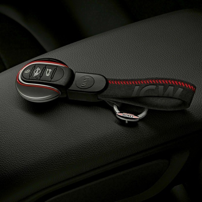 ORIGINAL MINI F55 F56 JCW JOHN COOPER WORKS ALCANTARA GANTUNGAN KUNCI