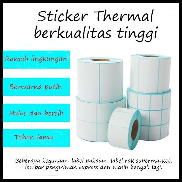 

Sticker/Kertas Thermal/Kertas Label Uk 10X10 Cm Dan 10X15 Cm
