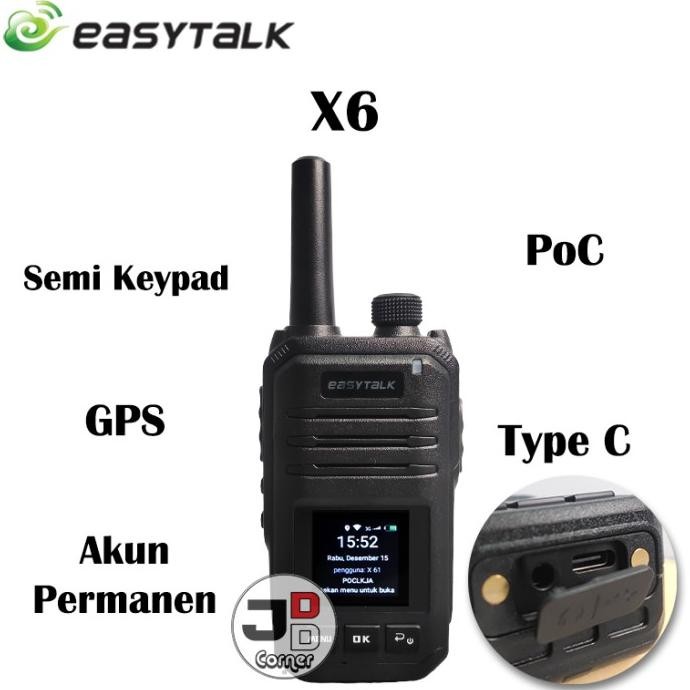 HT POC Easytalk X6 Wifi 4G LTE GPS Akun Permanen Internet ORIGINAL