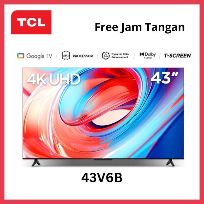 BEBAS ONGKIR - TCL 43A8 Smart TV Android 4K UHD 43 Inch