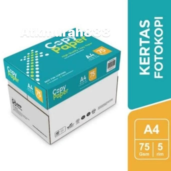 

TERMURAH - Kertas Copy Paper A4 75 /1 box/ 5 Rim