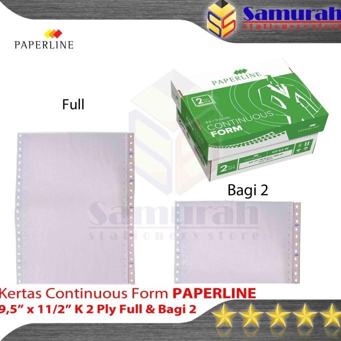 

TERMURAH - Kertas Continuous Form Paperline 9,5 x 11 K 2 Ply Warna Full / Bagi 2