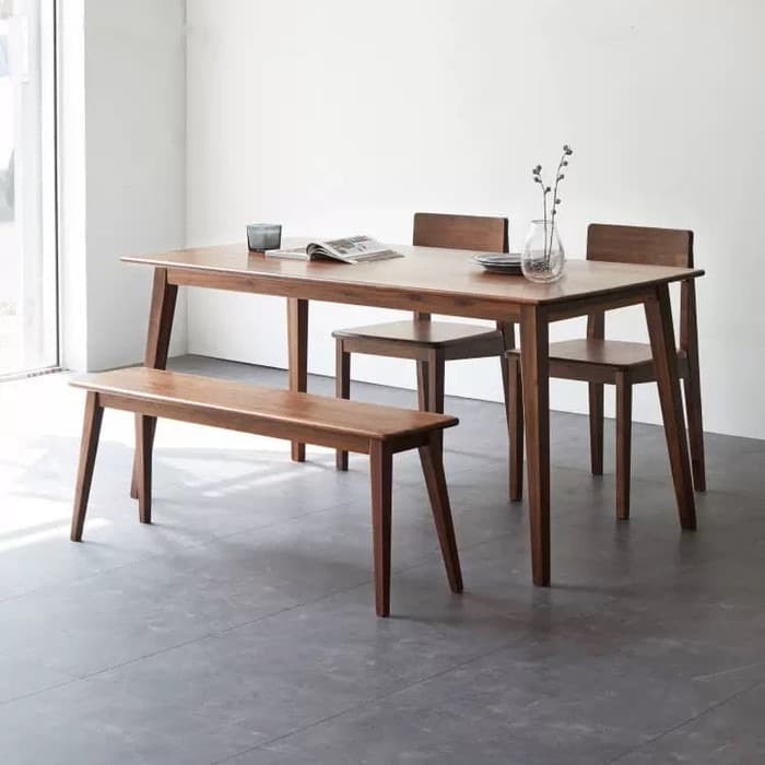 Set Kursi Meja Makan Minimalis Kayu Mahoni Solid Furniture