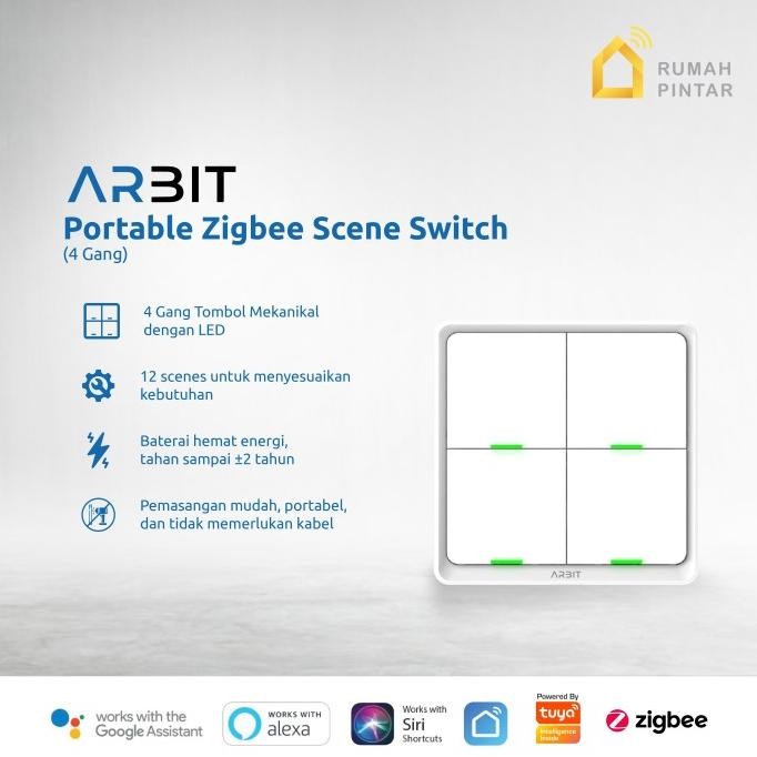Switch - ARBIT Portable Zigbee Scene Switch 4 Gang