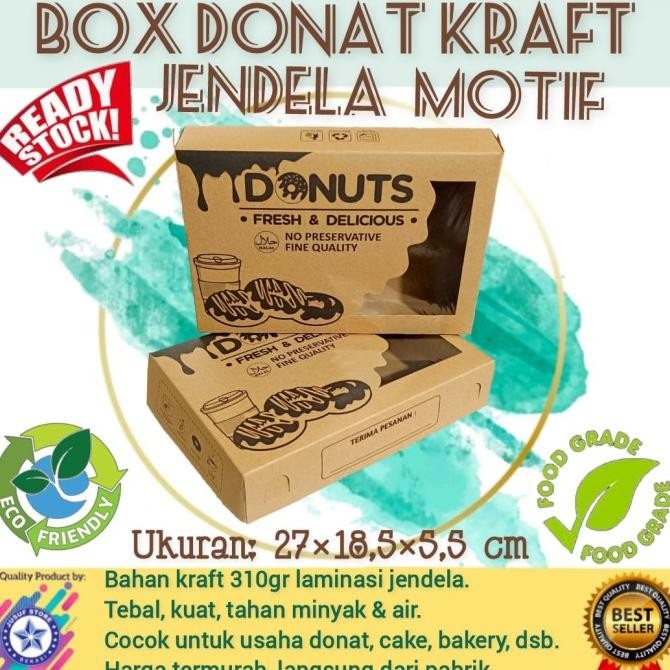 

Terlaris Box Donat Kraft Coklat Isi 25pcs COD