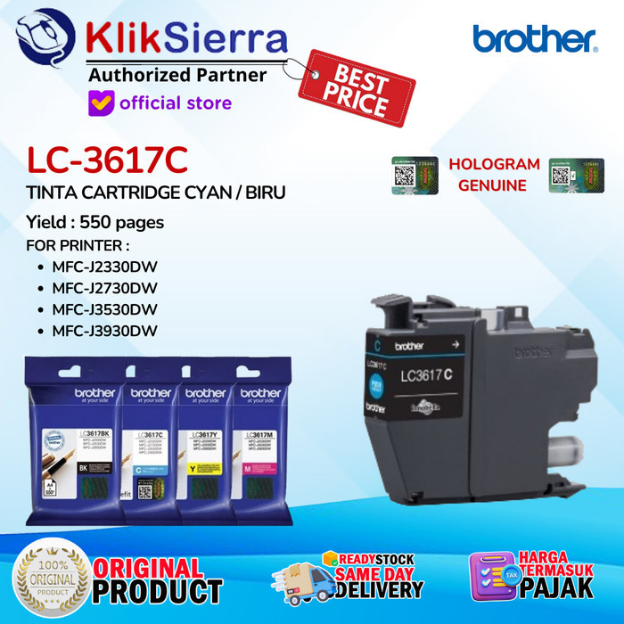 BEBAS ONGKIR - BROTHER Tinta LC-3617BK LC3617BK LC3617 BK Original Black