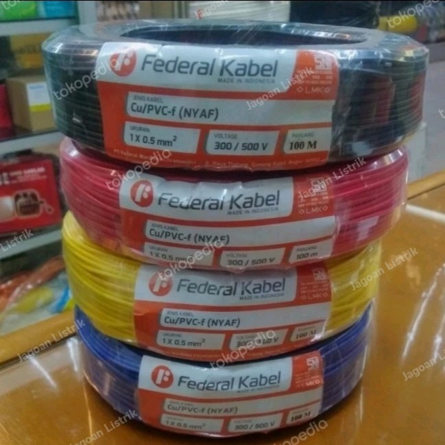 Hemat Ben3R- Kabel Nyaf 0.5Mm Serabut Federal Nyaf 1X0.5Mm Roll 100 Meter 0.5 Mm