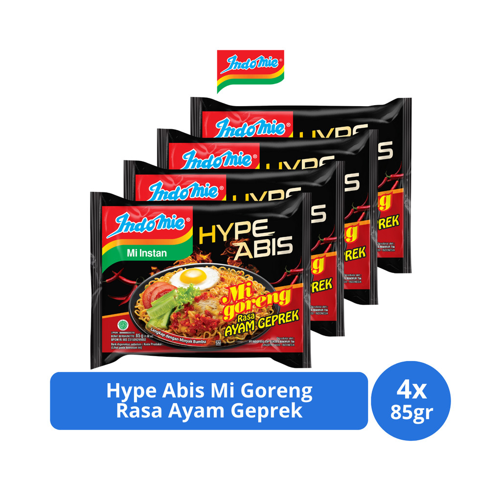 

Indomie Hype Abis Mi Goreng Rasa Ayam Geprek 85gr x 4 pcs