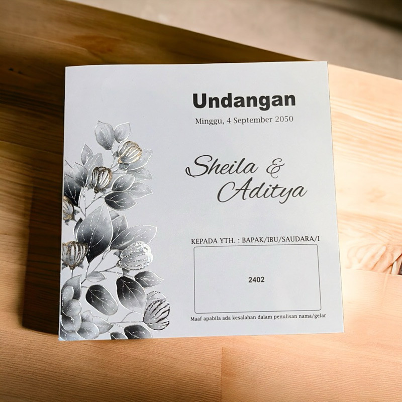 Cetak Undangan Pernikahan Erba Kartu BLANKO Simple 2402