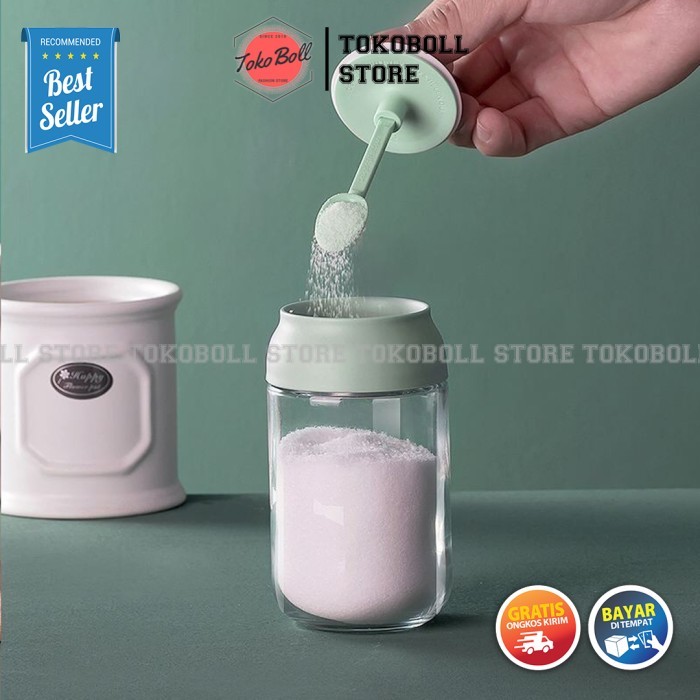 TERBAIK Toples Wadah Tempat Penyimpanan Gula Anti Semut/Bumbu Dapur Botol Kaca