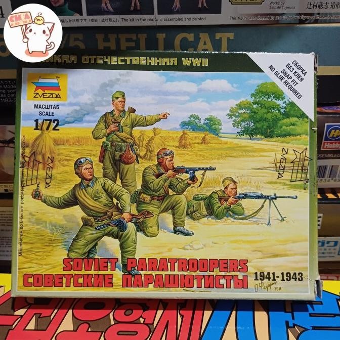 Tersedia Soviet Paratroopers 1/72 Zvezda Wwii Military Soldier Figure Plastic Model Kit