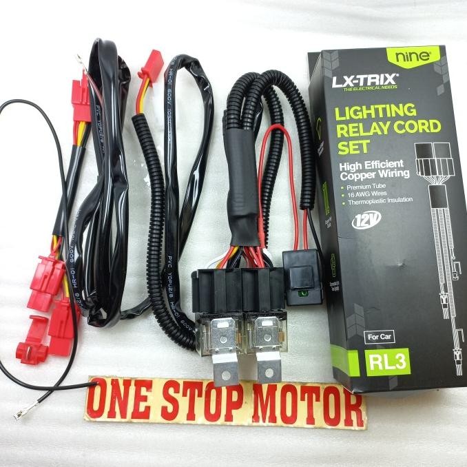 RELAY SET LAMPU TEMBAK MOBIL LUMINOS LED NINE KABEL SET LAMPU TEMBAK Garansi