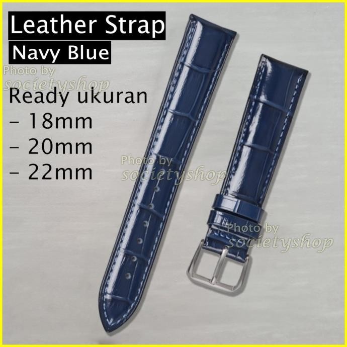 LEATHER BLUE BIRU KULIT TALI JAM STRAP WATCH 18 20MM 22MM DW TIMEX