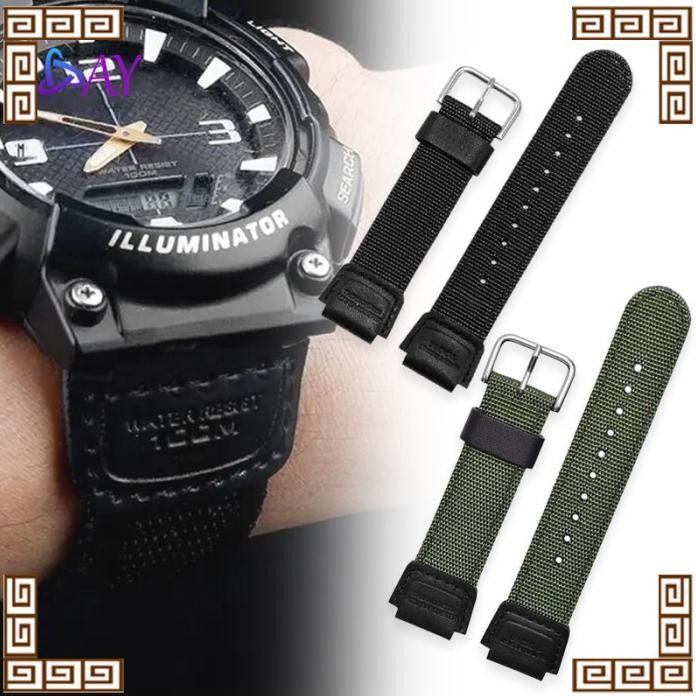 STRAP TALI JAM/JAM KANVAS CASIO/STRAP NYLON KANVAS PENGGANTI/HITAM