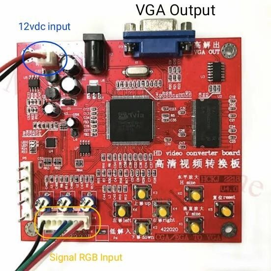 Arcade Game Video Converter Board Rgb / Cga / Ega To Vga - Ready Stok