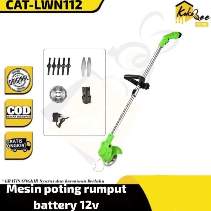 MESIN POTONG RUMPUT BATERAI 12 VOLT - CORDLESS BRUSH GRASS TRIMMER ORIGINAL DAN TERPERCAYA
