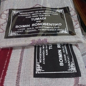 TERBARU Sajadah turki plus sablon nama / souvenir tahlilan 40 hari