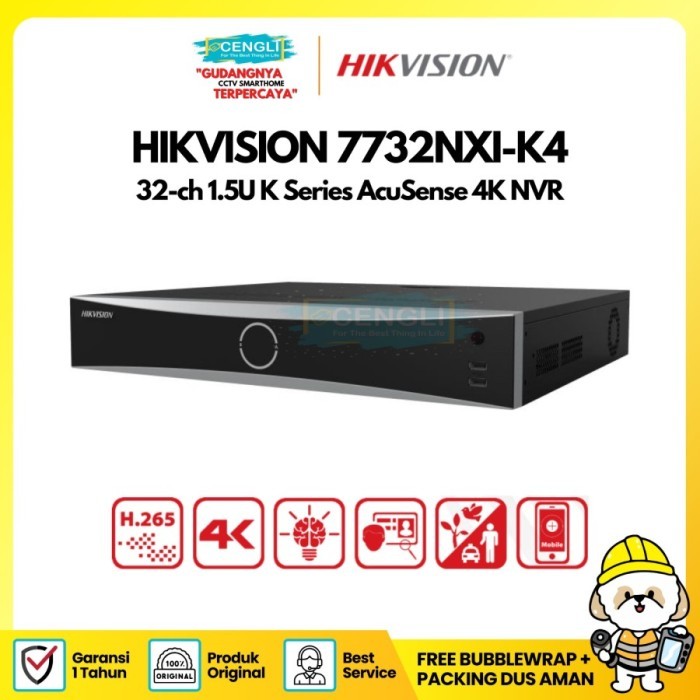 NVR HIKVISION DS-7732NI-K4 32Channel up to 8 Mp 8MP H265+ 7732 NI