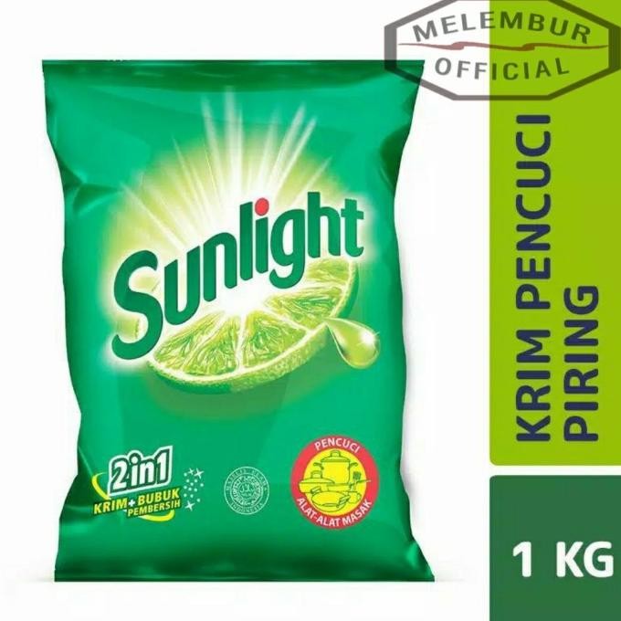 Sunlight Lime Cream Sabun Cuci Piring Sabun Colek 2 In 1 Pouch 1 Kg