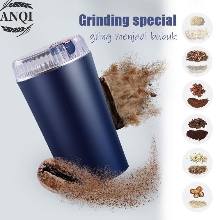 Anqi 1888 Blender Electric Kopi / Blender Chopper Ggiling Beras Kacang Bubuk Kopi Portable Multifung