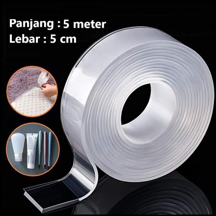 

Nano Double Tape 5Cm X 5Meter Transparan Selotip Isolasi Bening