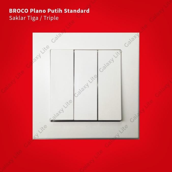 Original Saklar Tiga / Triple Broco Plano Putih