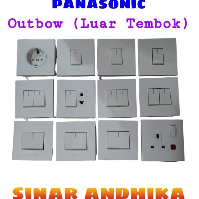 Original Saklar Dan Stop Kontak Panasonic Outbow Tempel Putih Style E