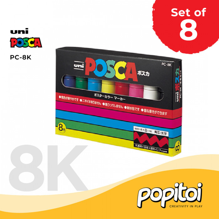 

UNI Posca PC-8K Acrylic Marker SET 8 15 Colors Thick Square Tip Spidol Warna Warni