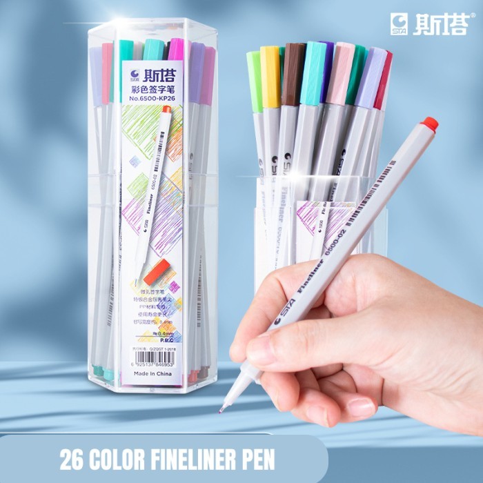 

Terbaru Sta Fineliner Pen 0.4Mm - Pena Pulpen Outline Gambar Sketsa 26 Warna Baru