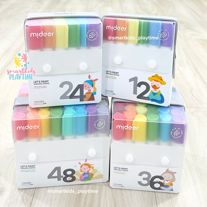 

Mideer Lets Paint Washable Marker Transparant Box Crayon Anak