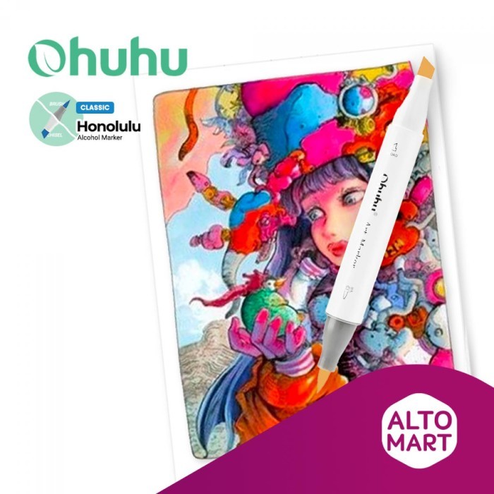 

OHUHU Honolulu 48 Colors Dual Tip Brush Fine Chisel Alcohol Art Marker