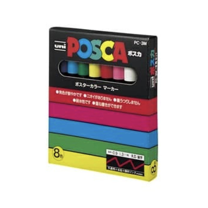 

Uni POSCA PC-3M Marker Pen - Medium Tip Set 8 [Per 1 Set]