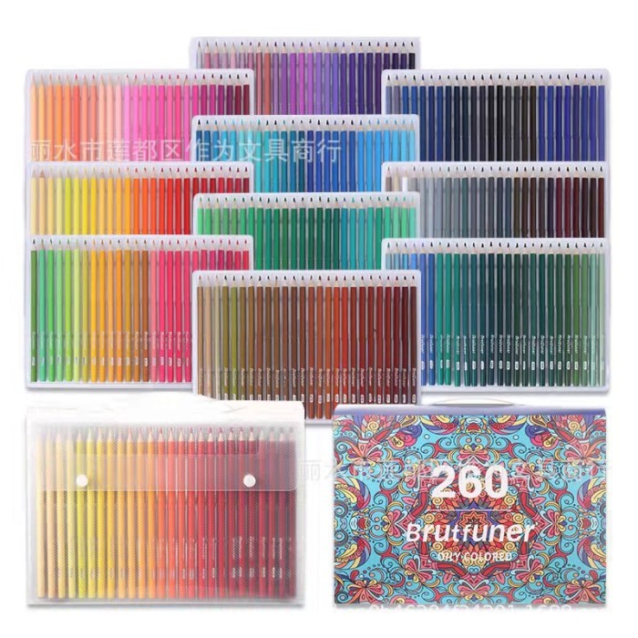 

Brutfuner Pencil Warna/ Oil base Pencil Artist Color Pencil Set 260clr