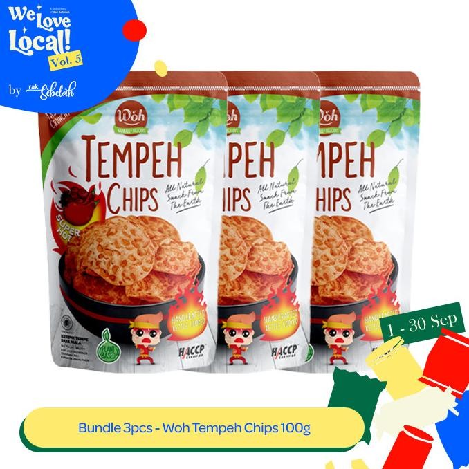 

Keripik Tempe Woh Chips 100Gr X 3 Bundle